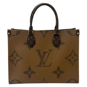 Louis Vuitton On The Go Giant Reverse Monogram Tote Bag Shoulder Brown